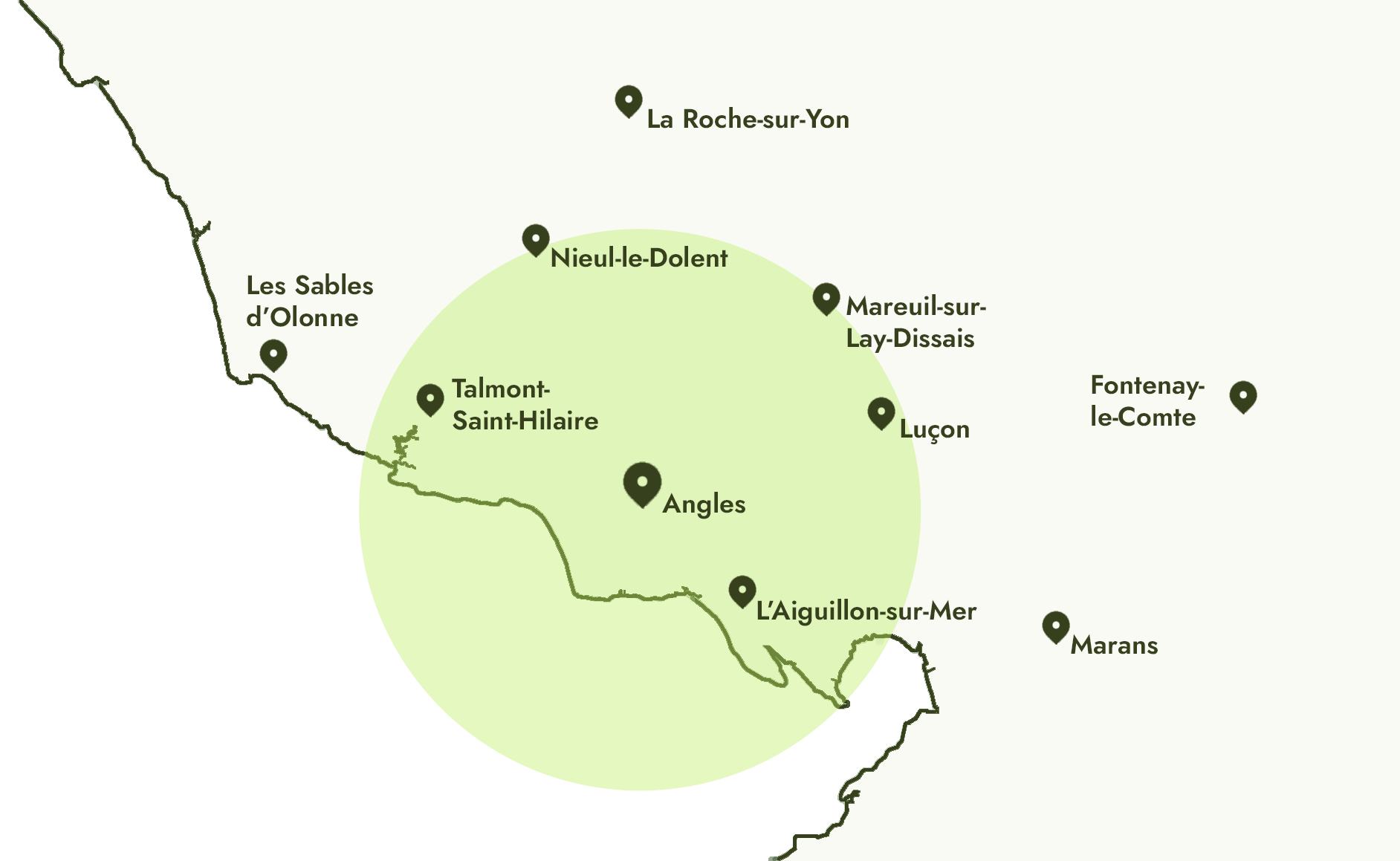 Zone d'intervention de 20km